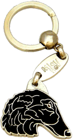 BORZOI BLACK <br> (keyring, engraving included)